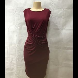 NWT KUT FROM THE KLOTH BURGUNDY STRETCH  DRESS 10P